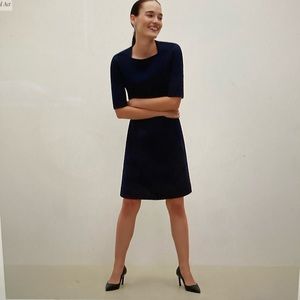MM. LaFleur Navy Short-Sleeve Sheath Dress